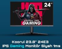 KOORUI 23.8" 24E3 IPS Gaming 165Hz Monitör Siyah 1ms 1920x1080, 165Hz, DP, HDMI, Vesa, AdaptiveSync